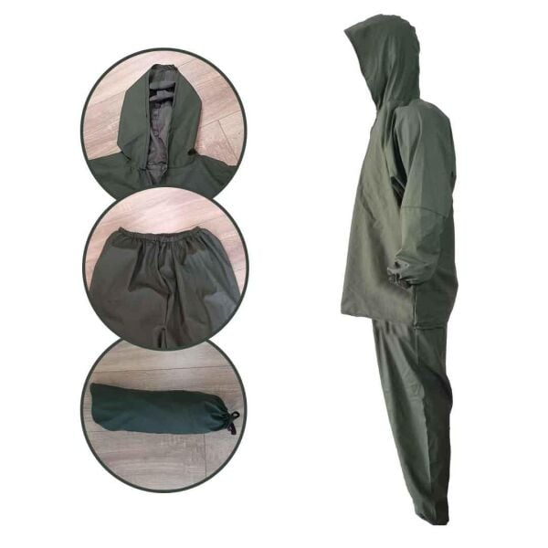 YEŞİL YAĞMURLUK TAKIM ALT ÜST SU GEÇİRMEZ YAĞMURLUK BALIKÇI YAĞMURLUĞU