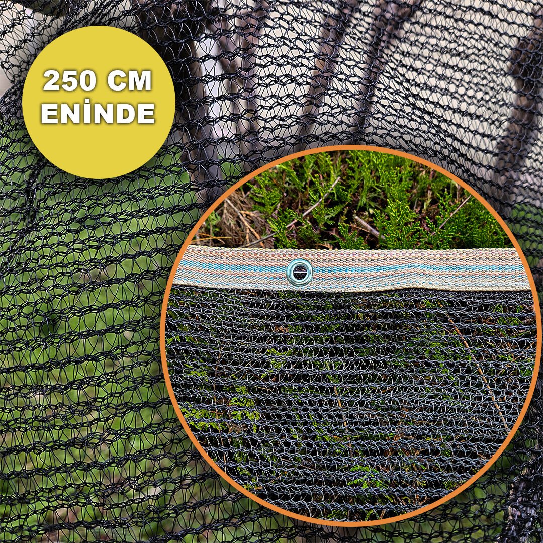 250 CM ENİNDE SİYAH KUŞ FİLESİ BALKON PERDESİ HAZIR KOPÇALI KEDİ KORUMA AĞI DOLU FİLESİ MİSİNA FİLE KUŞ ÖNLEME FİLESİ (UZUNLUK SEÇ)