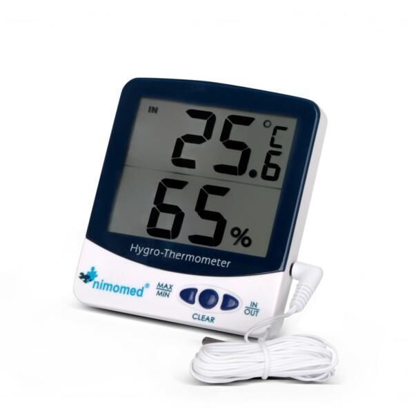 NİMOMED DİJİTAL TERMOMETRE İÇ/DIŞ NEM ÖLÇER PROBLU DERECE SICAKLIK ÖLÇÜM ALETİ