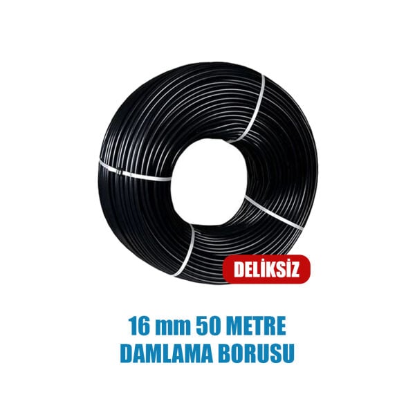 16 MM DAMLAMA BORUSU 50 METRE DELİKSİZ DAMLA SULAMA HORTUMU SULAMA SİSTEMİ