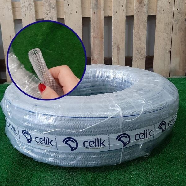 SÜPER MAVİ PVC ŞEFFAF ÖRGÜLÜ SULAMA HORTUMU BAHÇE TARLA SULAMA HORTUM