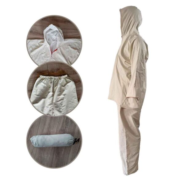 YAĞMURLUK TAKIM ALT ÜST SU GEÇİRMEZ YAĞMURLUK BALIKÇI YAĞMURLUĞU KREM-BEJ RENK