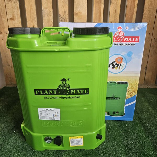 PLANT MATE 16 LİTRE ŞARJLI SIRT POMPASI KİMYASALA DAYANIKLI PRATİK AKÜLÜ PULVERİZATÖR SIRT POMPASI