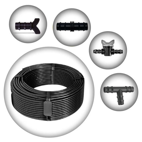16mm DAMLAMA BORUSU 400 m 2/4 LİTRE DAMLAMA BORUSU VE MALZEMELERİ HAZIR PAKET GÖL SULAMA BORUSU