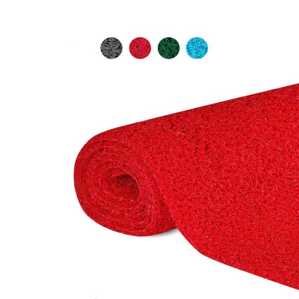 KARMAŞIK PASPAS 1x15 Metre KIRMIZI PVC KIVIRCIK HALI İÇ DIŞ MEKAN YOLLUK KAYDIRMAZ ISLAK ZEMİN PASPASI