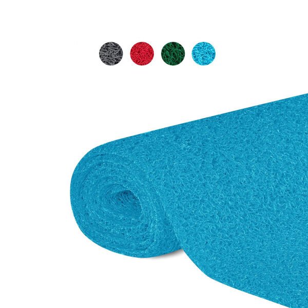 KARMAŞIK PASPAS 1x15 Metre TURKUAZ PVC KIVIRCIK HALI İÇ DIŞ MEKAN YOLLUK KAYDIRMAZ ISLAK ZEMİN PASPASI