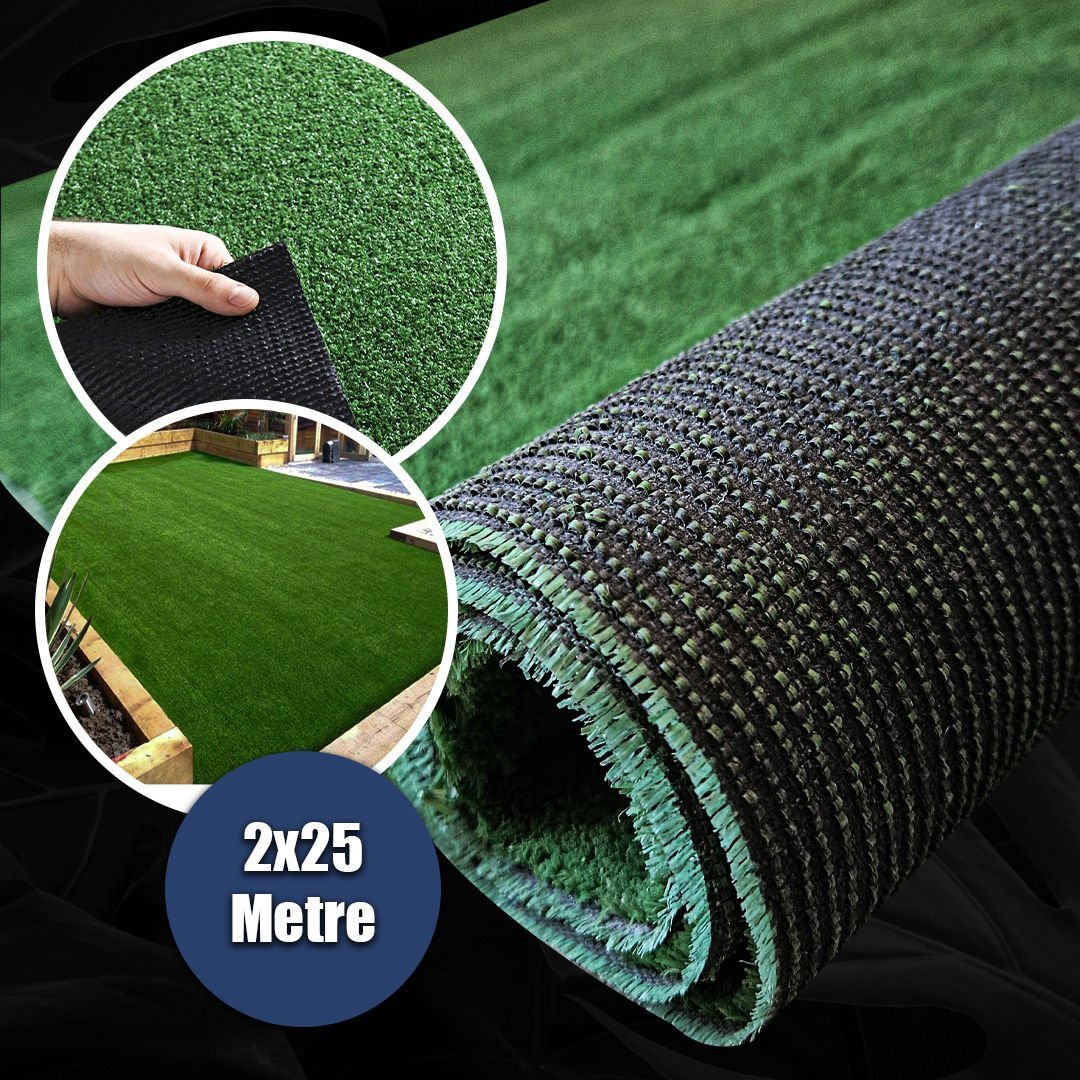 7 MM ÇİM HALI 2x25 Metre SUNİ DEKORATİF ÇİM HALI KAYDIRMAZ TABANLI YAPAY ÇİM PASPASI