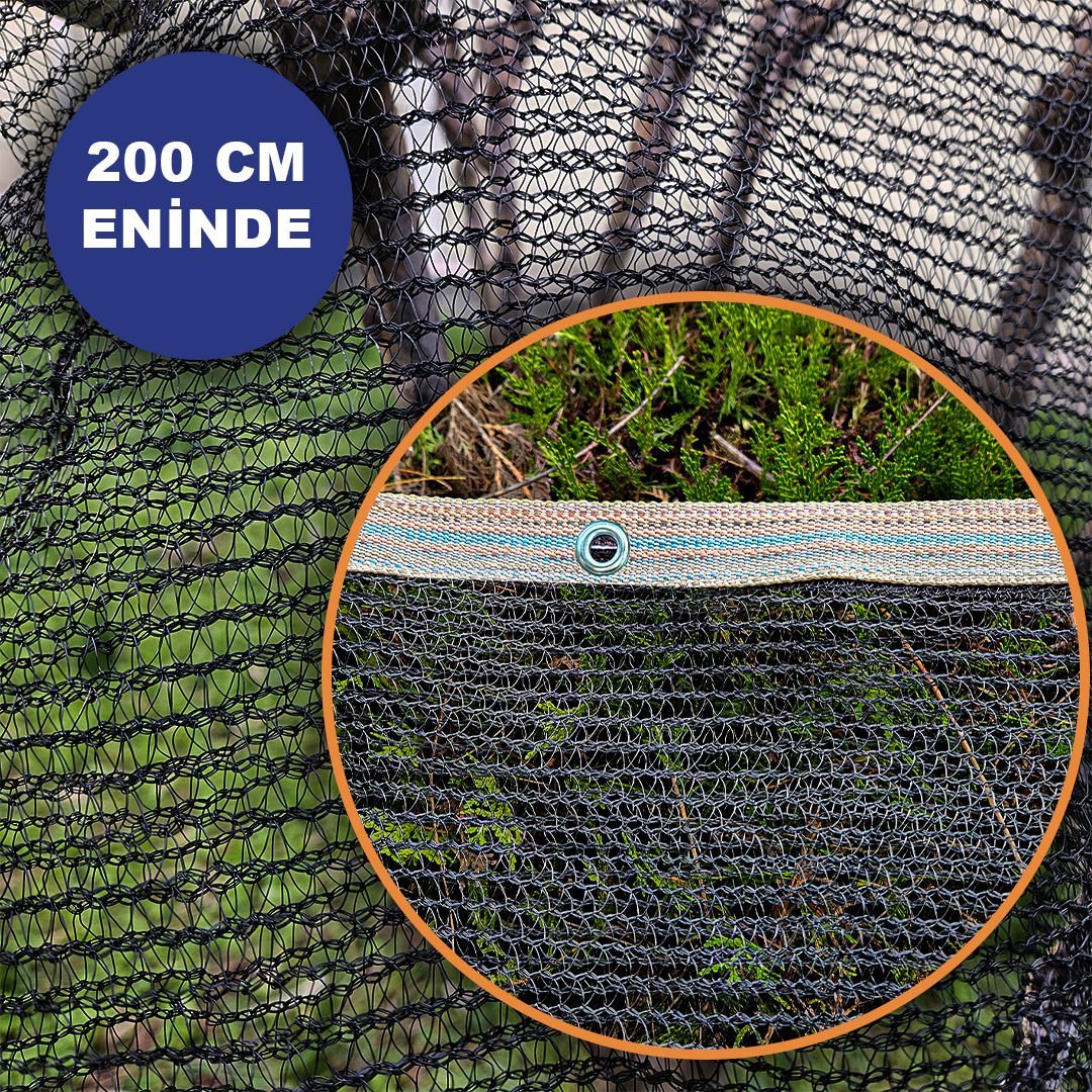 200 CM ENİNDE SİYAH KUŞ FİLESİ BALKON PERDESİ HAZIR KOPÇALI KEDİ KORUMA AĞI DOLU FİLESİ MİSİNA FİLE KUŞ ÖNLEME FİLESİ (UZUNLUK SEÇ)