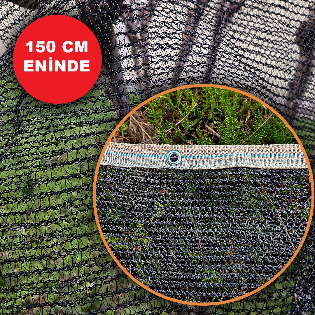 150 CM ENİNDE SİYAH KUŞ FİLESİ BALKON PERDESİ HAZIR KOPÇALI KEDİ KORUMA AĞI DOLU FİLESİ MİSİNA FİLE KUŞ ÖNLEME FİLESİ (UZUNLUK SEÇ)