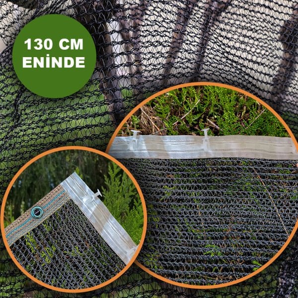 130 CM ENİNDE SİYAH KUŞ FİLESİ BALKON PERDESİ HAZIR KOPÇALI VE KORNİŞ DÜĞMELİ KEDİ KORUMA AĞI DOLU FİLESİ MİSİNA FİLE KUŞ ÖNLEME FİLESİ (UZUNLUK SEÇ)