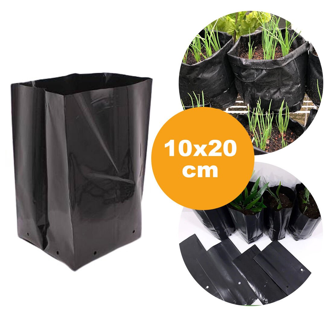 10x20 FİDAN TORBASI (ADET SEÇİNİZ) KÖRÜKLÜ FİDE PEYZAJ TORBA FİDAN ÜRETİM POŞETİ DELİKLİ