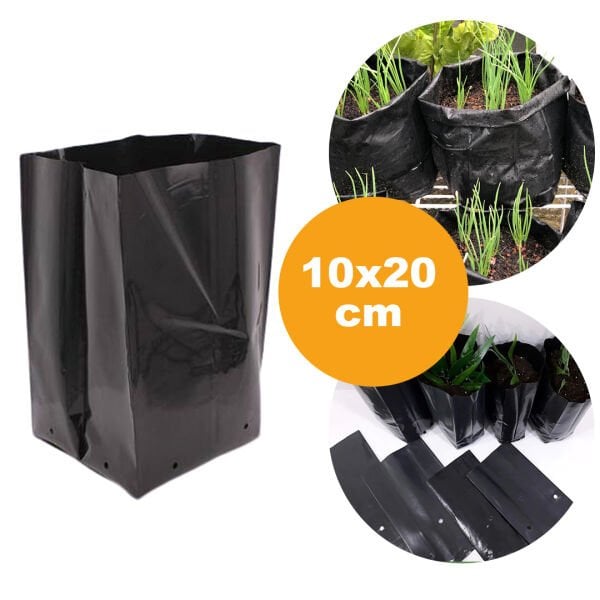 10x20 FİDAN TORBASI (ADET SEÇİNİZ) KÖRÜKLÜ FİDE PEYZAJ TORBA FİDAN ÜRETİM POŞETİ DELİKLİ