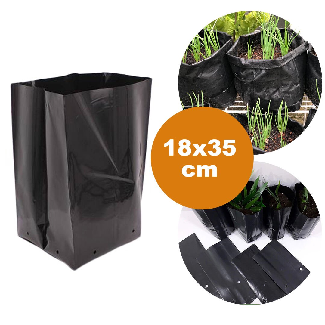 18x35 FİDAN TORBASI (ADET SEÇİNİZ) KÖRÜKLÜ FİDE PEYZAJ TORBA FİDAN ÜRETİM POŞETİ DELİKLİ