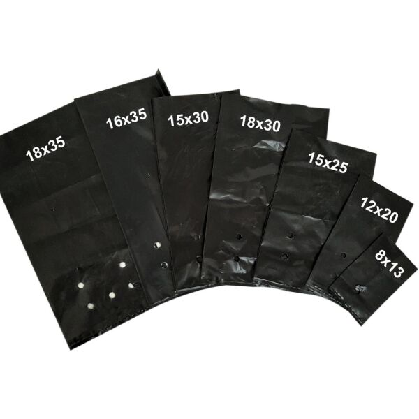 18x35 FİDAN TORBASI (ADET SEÇİNİZ) KÖRÜKLÜ FİDE PEYZAJ TORBA FİDAN ÜRETİM POŞETİ DELİKLİ