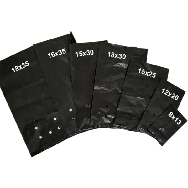 18x35 FİDAN TORBASI (ADET SEÇİNİZ) KÖRÜKLÜ FİDE PEYZAJ TORBA FİDAN ÜRETİM POŞETİ DELİKLİ