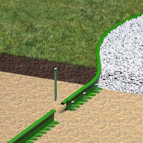 Çim Ayırıcı 25 Metre Çim Sınırlayıcı Taş Toprak Ayıracı Çim Taş Toprak Bariyeri