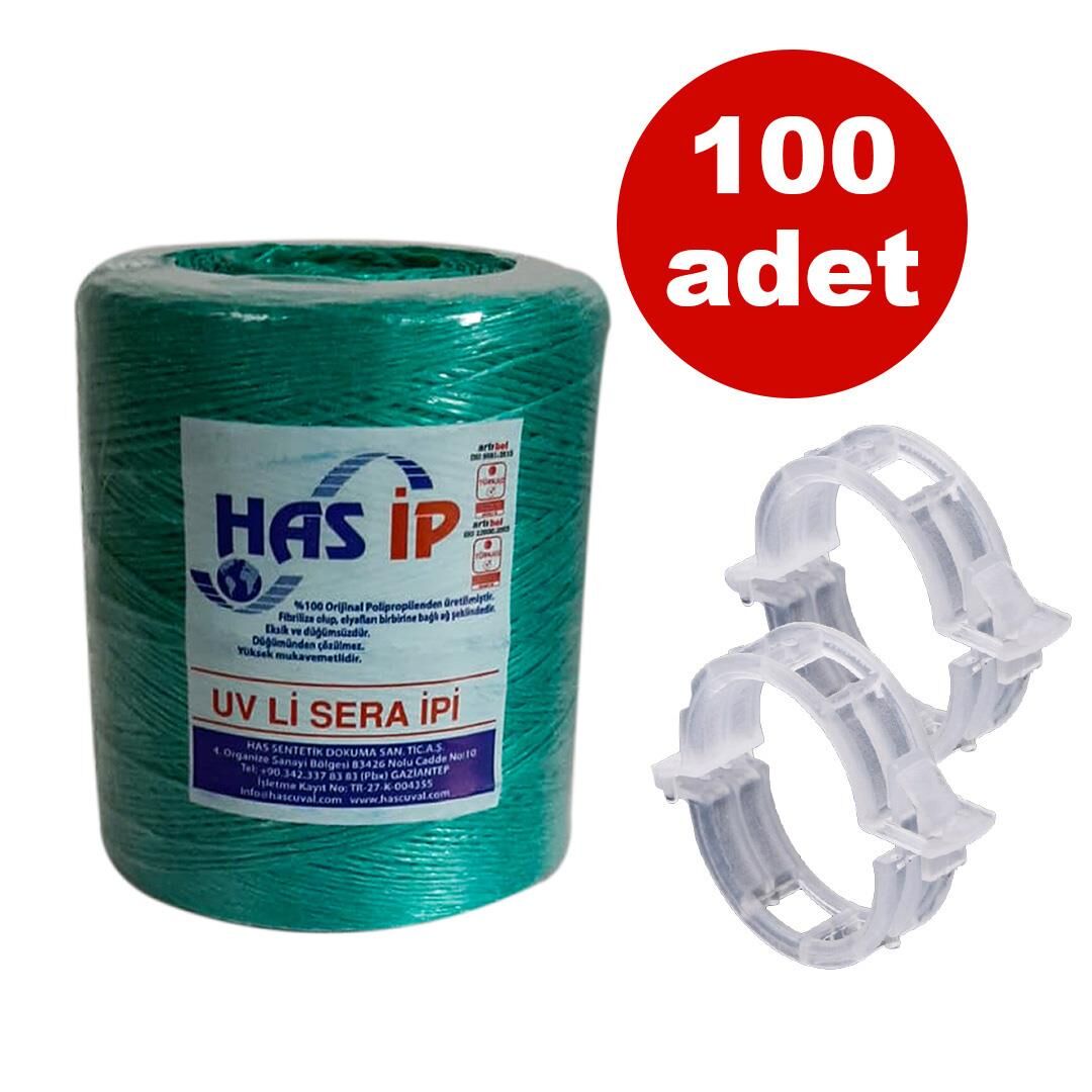 HAS SERA İPİ VE ORİJİNAL BİTKİ KLİPSİ FİDE BAĞLAMA İPİ 100 ADET HER BİTKİYLE UYUMLU ŞEFFAF BİTKİ KLİPSİ